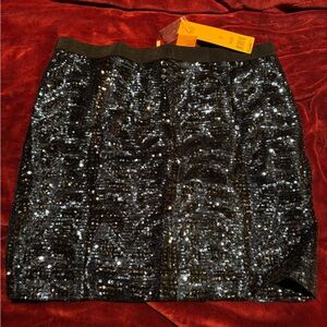 Tory Burch Black and blue Sequin Mini above the knee length Skirt